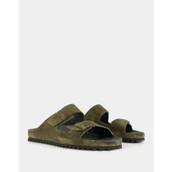 Sandaler<Officine Creative Militær Ruskind Slide Sandaler Grøn
