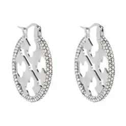 Smykker<Tory Burch Miller Pavé Hoop Øreringe Grå
