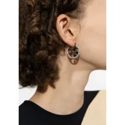 Smykker<Tory Burch Miller Pavé Hoop Øreringe Grå