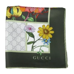 Tørklæder<Gucci Mini Blocks Flora Twill Grøn