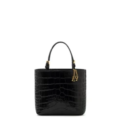 Bæltetasker^Elisabetta Franchi Mini Læder Tote Bag med Logo Charms Sort