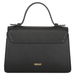 Håndtasker<Versace Mini lædertaske med push-lock lukning Sort