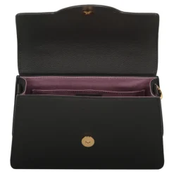 Håndtasker<Versace Mini lædertaske med push-lock lukning Sort