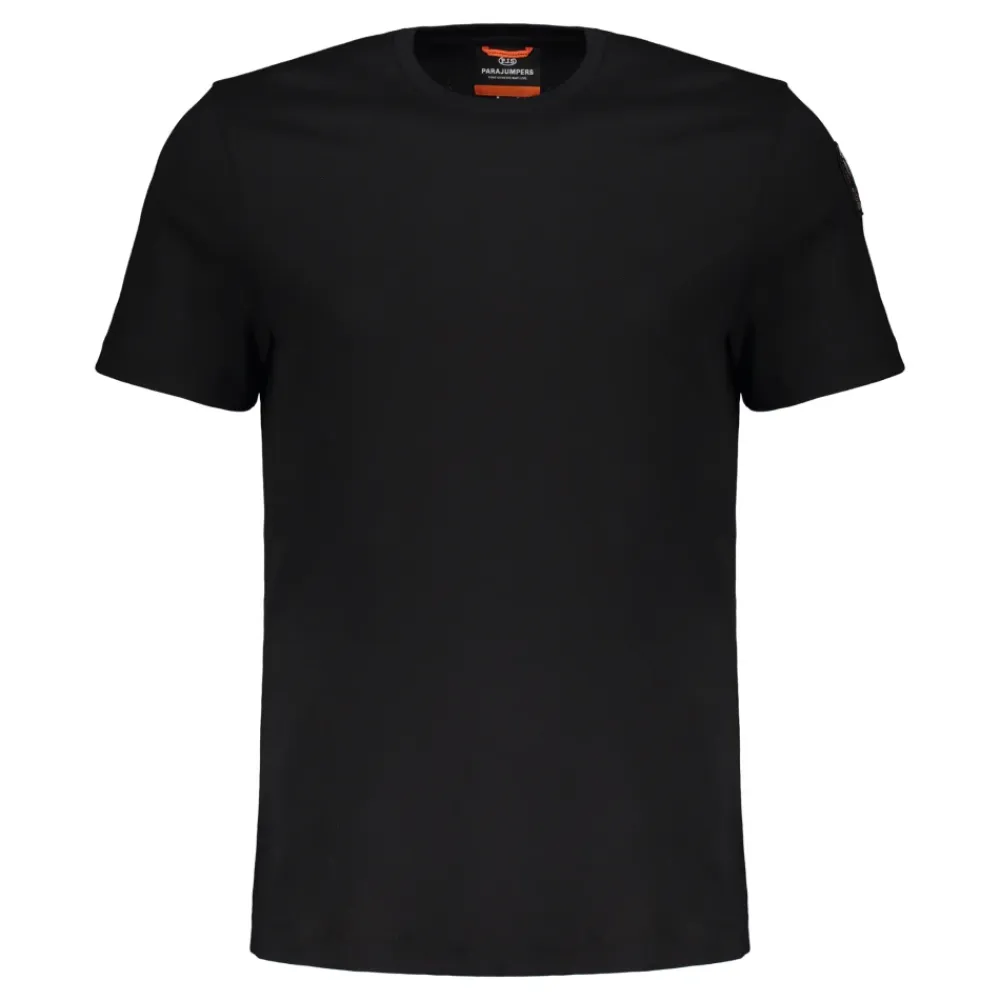T-Shirts<Parajumpers Minimalist T-shirt til Hverdagskomfort Sort
