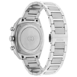 Ure^Gucci 41mm rustfrit stålkasse, skive, lille sekundvisning, keramisk bezel med tachymeter indikation, rustfrit stål armbånd Sort
