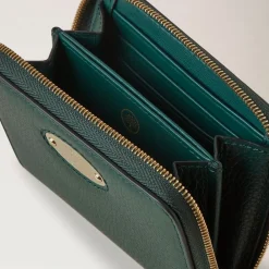Punge & Kortholder<Mulberry Moderne Læderpung med Lynlås Grøn