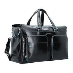 Rejsetasker^Piquadro Moderne Læderrejsetaske med Laptoprum Sort