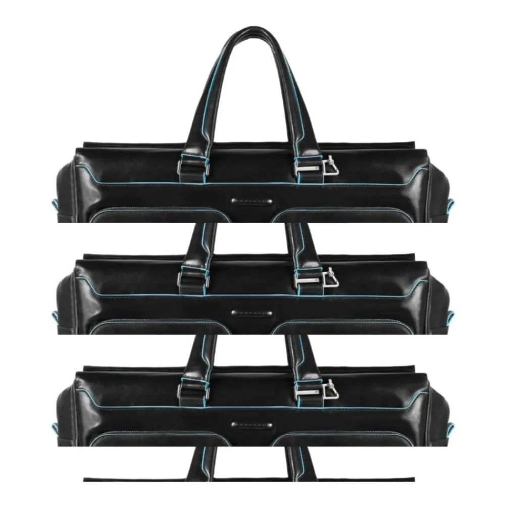 Rejsetasker^Piquadro Moderne Læderrejsetaske med Laptoprum Sort