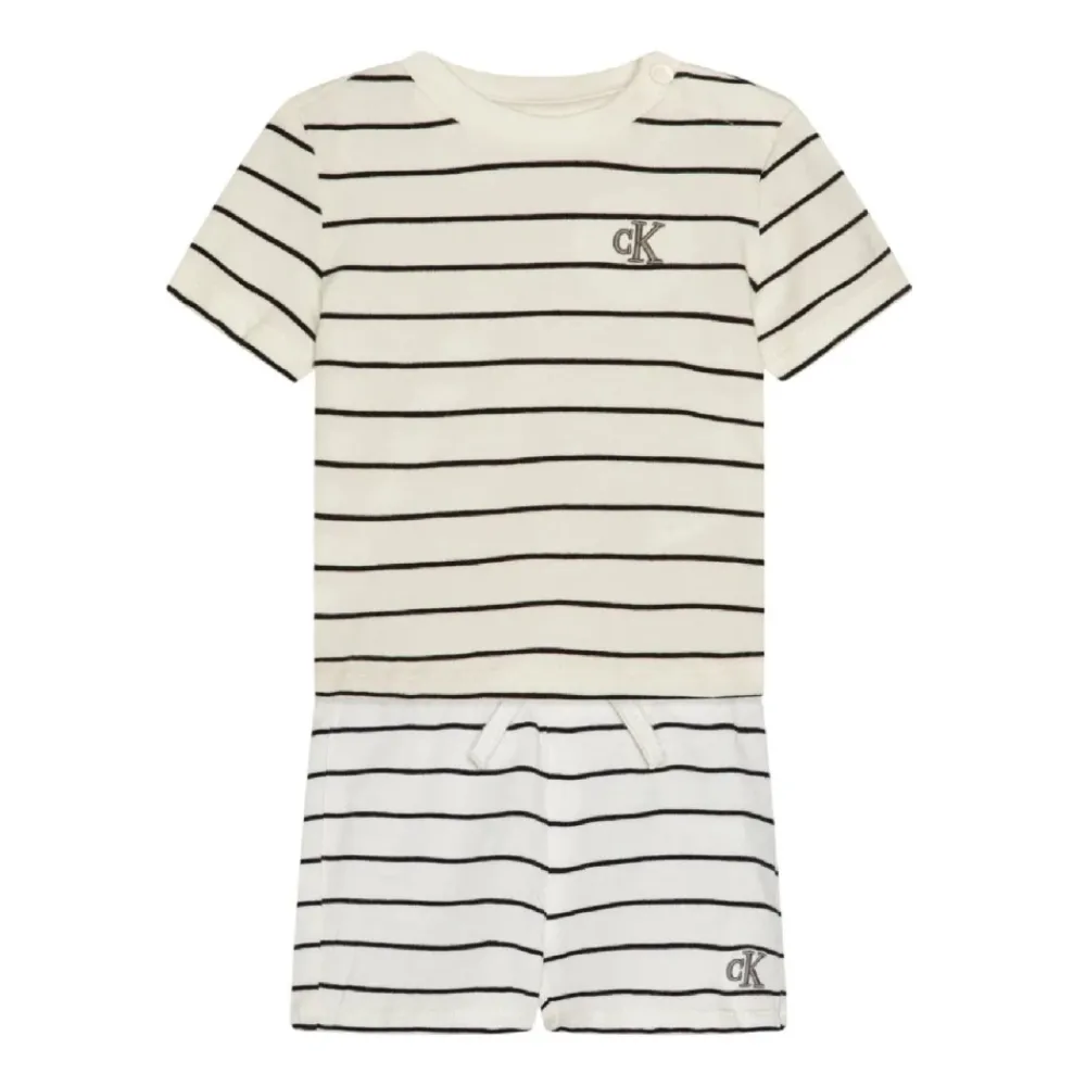 Jumpsuits^Calvin Klein Moderne Stribe Sæt til Baby Sort