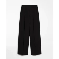 Bukser<Sportmax Moderne uldbukser med oversized pasform Sort