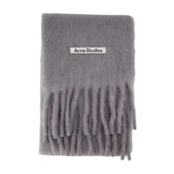 Halstørklæder Og Tørklæder|Tørklæder<Acne Studios Mohair Logo Scarf Grå