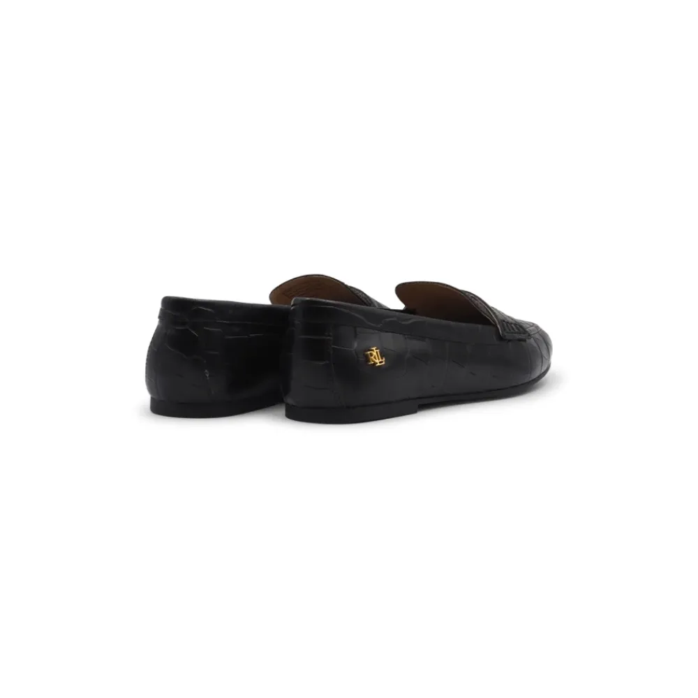 Loafers<Ralph Lauren Mokkasin krokodil tryk - 40.5, BLK Sort