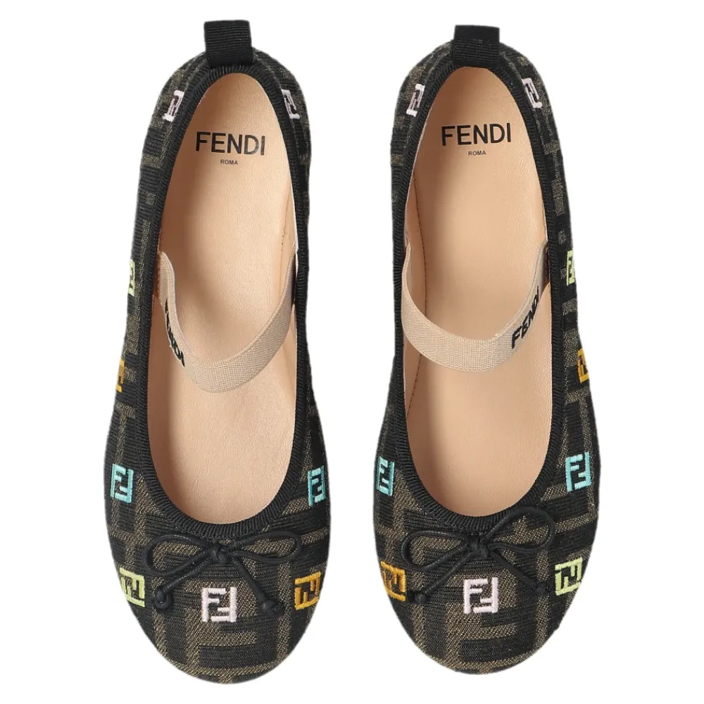 Ballerinasko<Fendi Monogram balletsko Brun