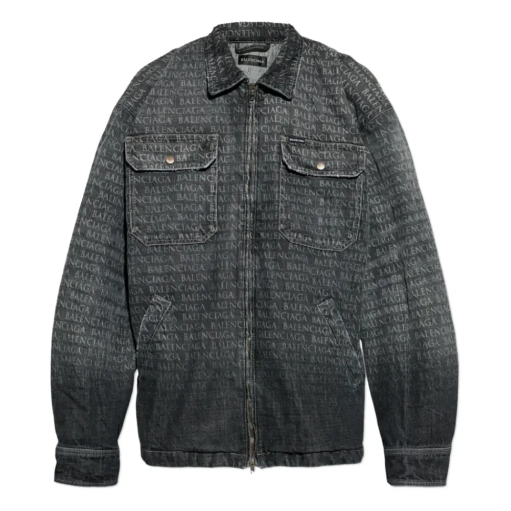 Jakker<Balenciaga Monogram Denimjakke Grå