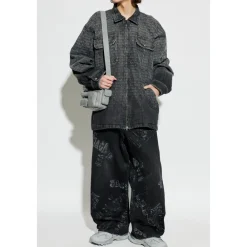 Jakker<Balenciaga Monogram Denimjakke Grå