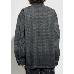 Jakker<Balenciaga Monogram Denimjakke Grå