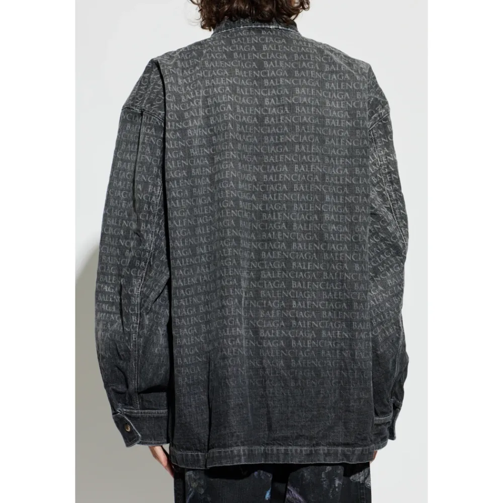 Jakker<Balenciaga Monogram Denimjakke Grå
