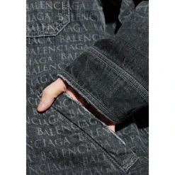 Jakker<Balenciaga Monogram Denimjakke Grå