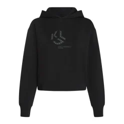 Striktrøjer & Sweatere^Karl Lagerfeld Monogram Hættetrøje med Nitter Sort