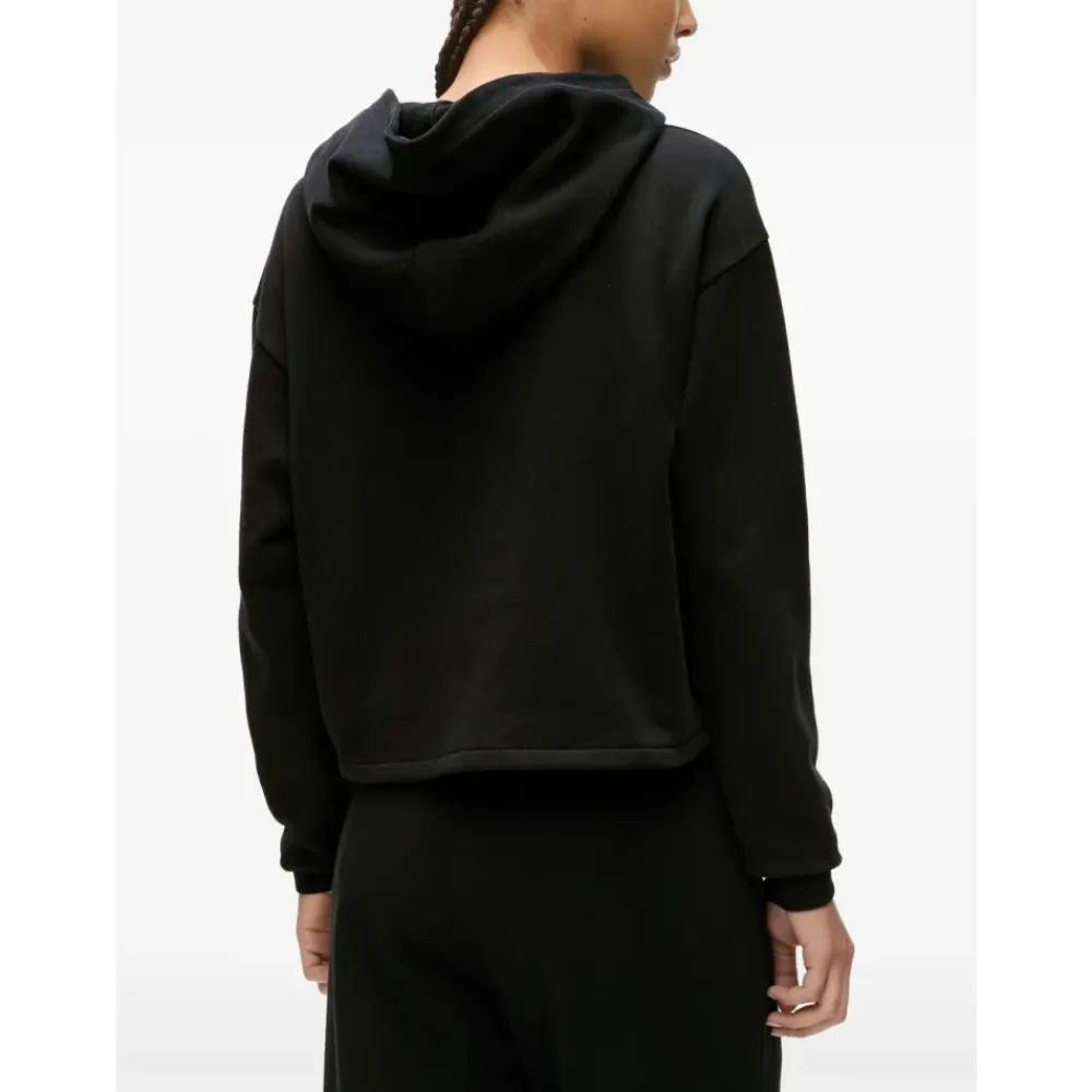 Striktrøjer & Sweatere^Karl Lagerfeld Monogram Hættetrøje med Nitter Sort
