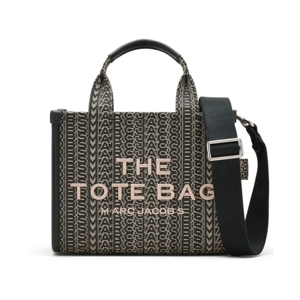 Indkøbstasker<Marc Jacobs Monogram Jacquard Top Handle Taske Sort