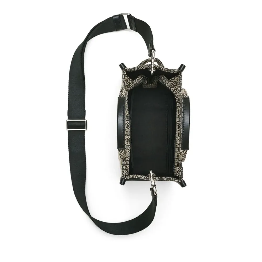 Indkøbstasker<Marc Jacobs Monogram Jacquard Top Handle Taske Sort