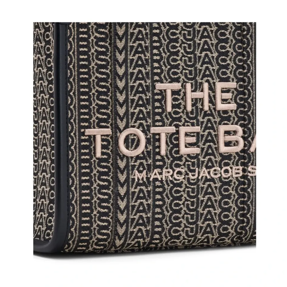 Indkøbstasker<Marc Jacobs Monogram Jacquard Top Handle Taske Sort