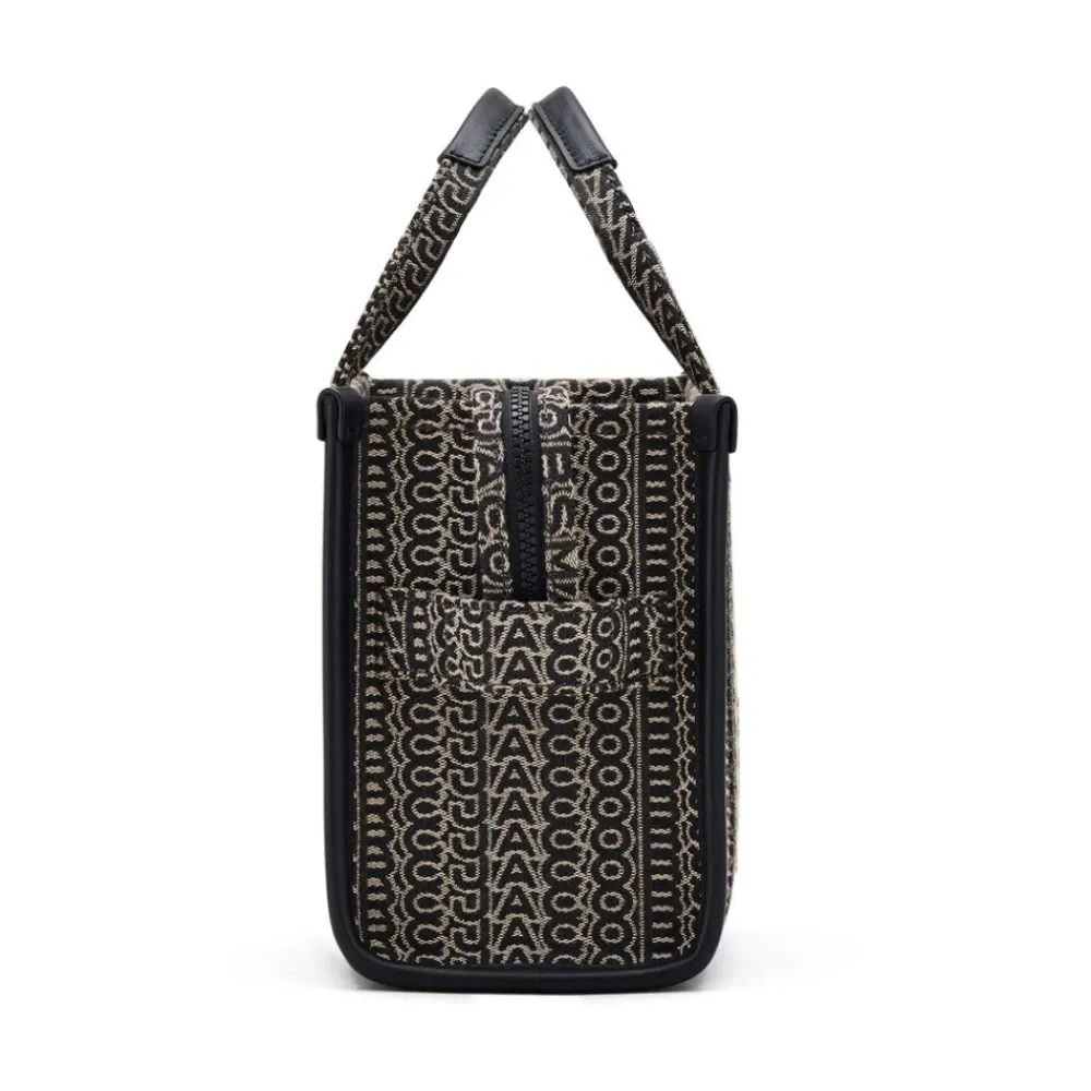 Indkøbstasker<Marc Jacobs Monogram Jacquard Top Handle Taske Sort