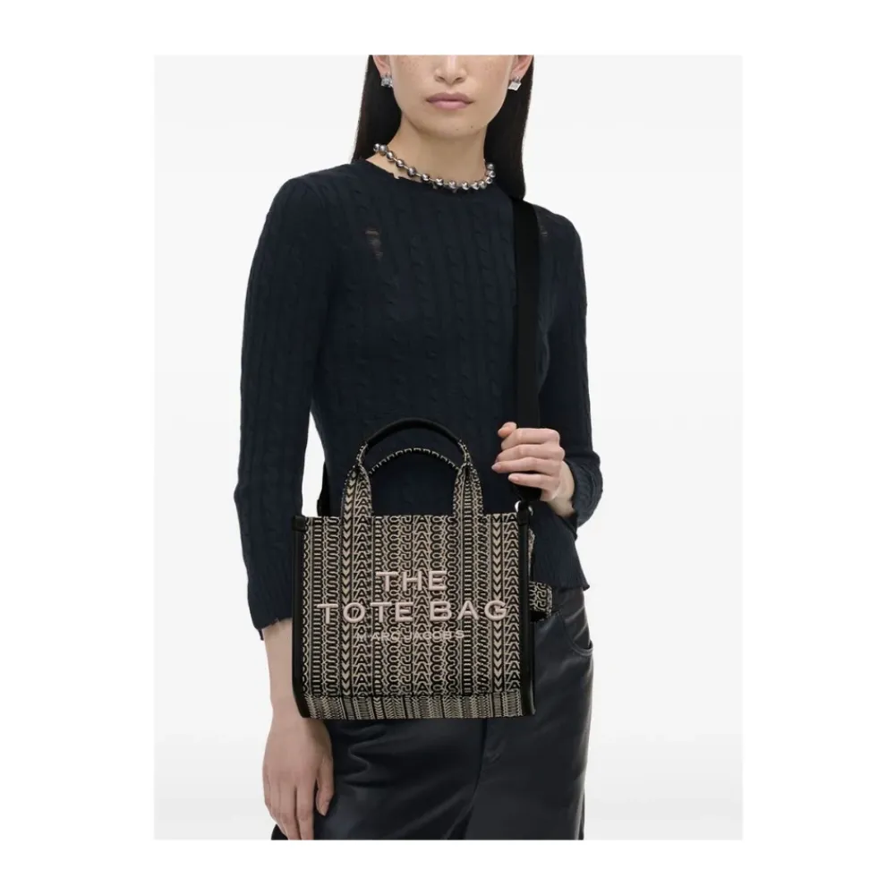 Indkøbstasker<Marc Jacobs Monogram Jacquard Top Handle Taske Sort