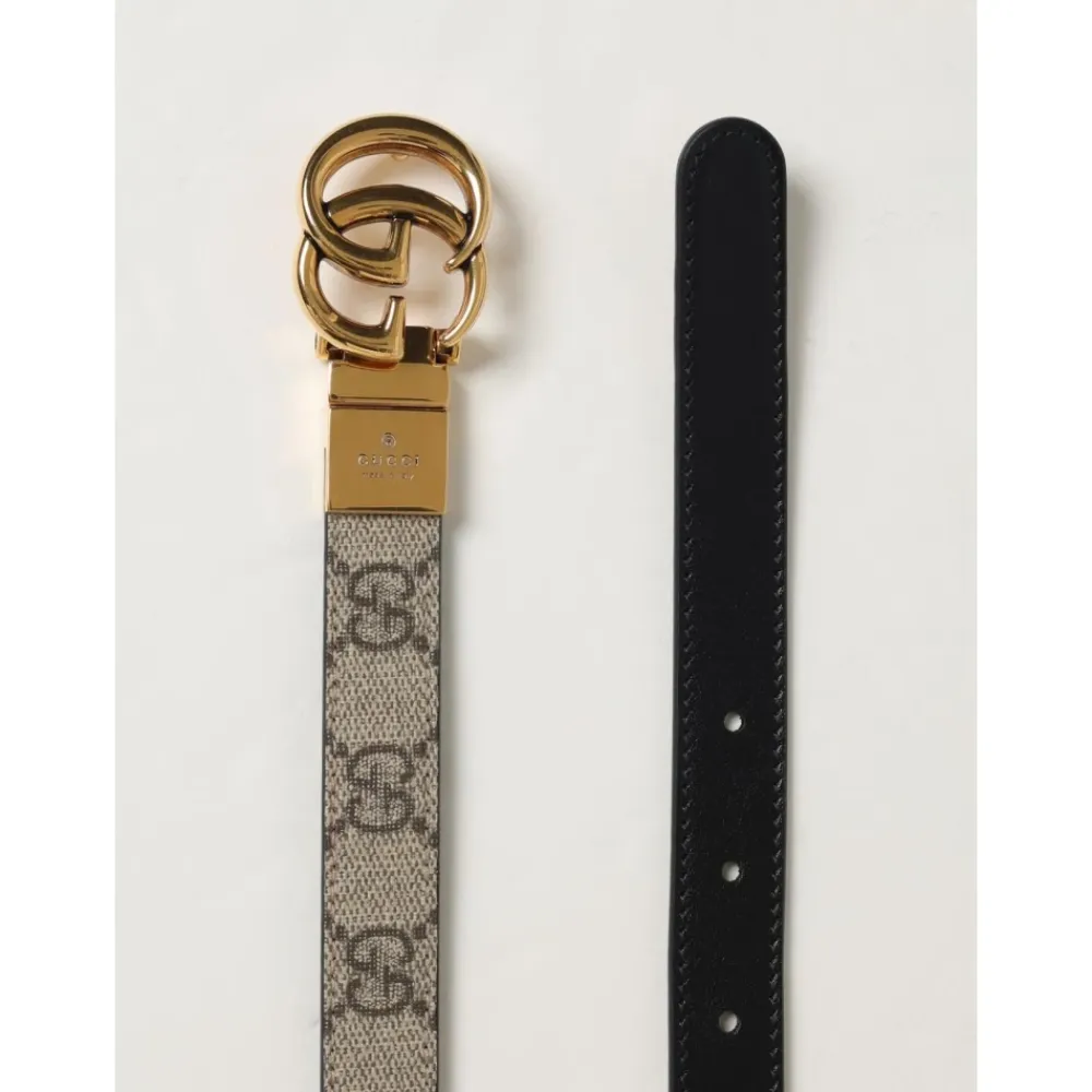 Bælter^Gucci Monogram Modebælte Beige