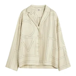 Bluser & Skjorter^TotêMe Monogram Silk PJ Top Beige