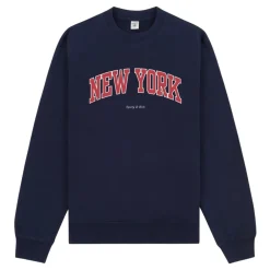 Sweatshirts<Sporty & Rich Mørke Crewneck Sweatshirt Blå