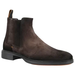 Chelsea Boots^Santoni Mørke Ruskind Ankelstøvle Brun