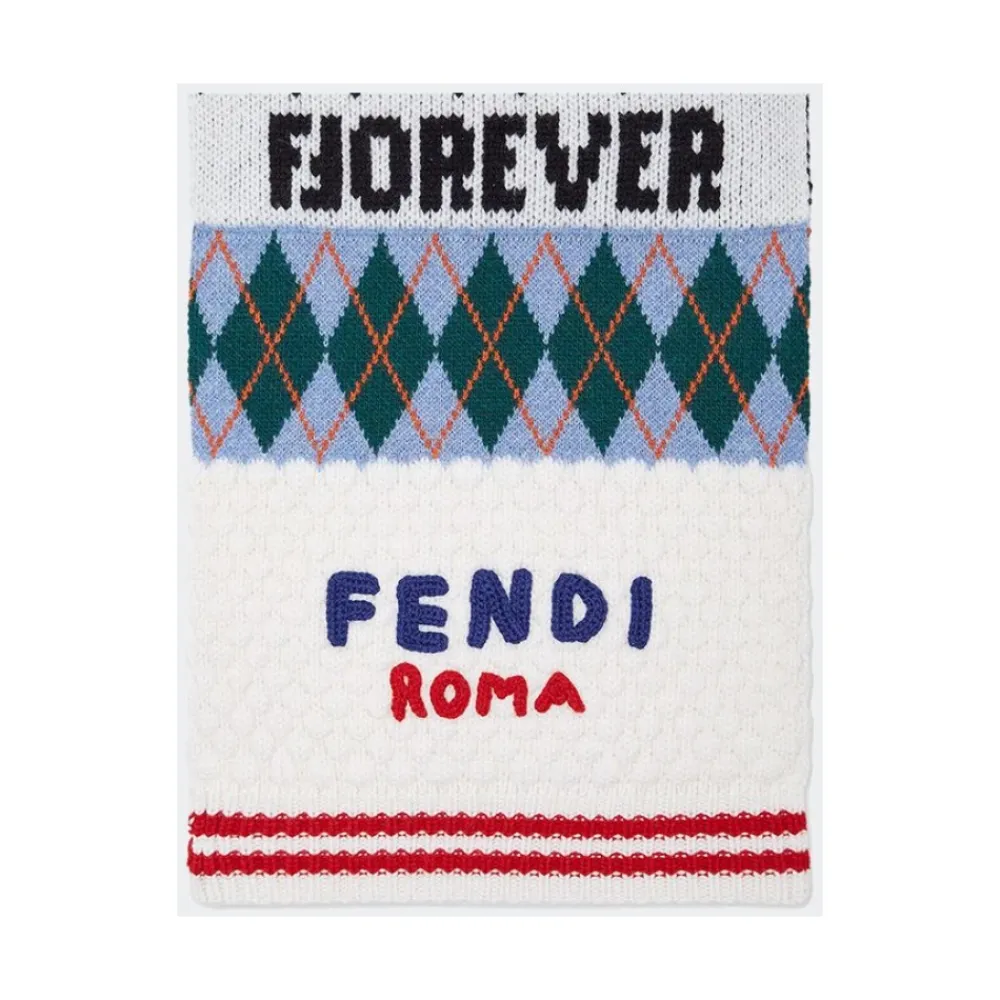 Halstørklæde^Fendi Multicolor Logo Halstørklæde Multifarvet