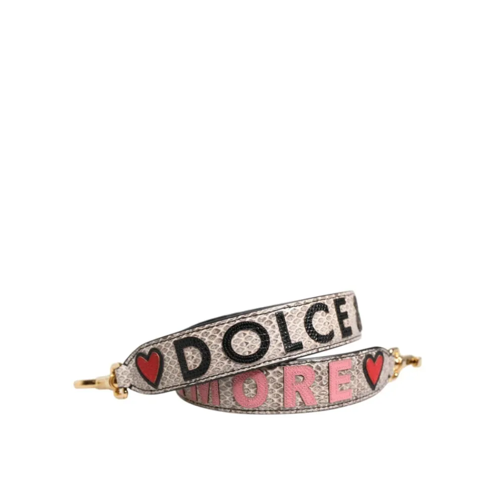 Tilbehør Til Tasker^Dolce & Gabbana Læder Skulderrem med Hummerlåse Multifarvet
