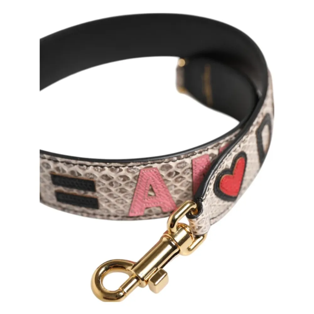 Tilbehør Til Tasker^Dolce & Gabbana Læder Skulderrem med Hummerlåse Multifarvet