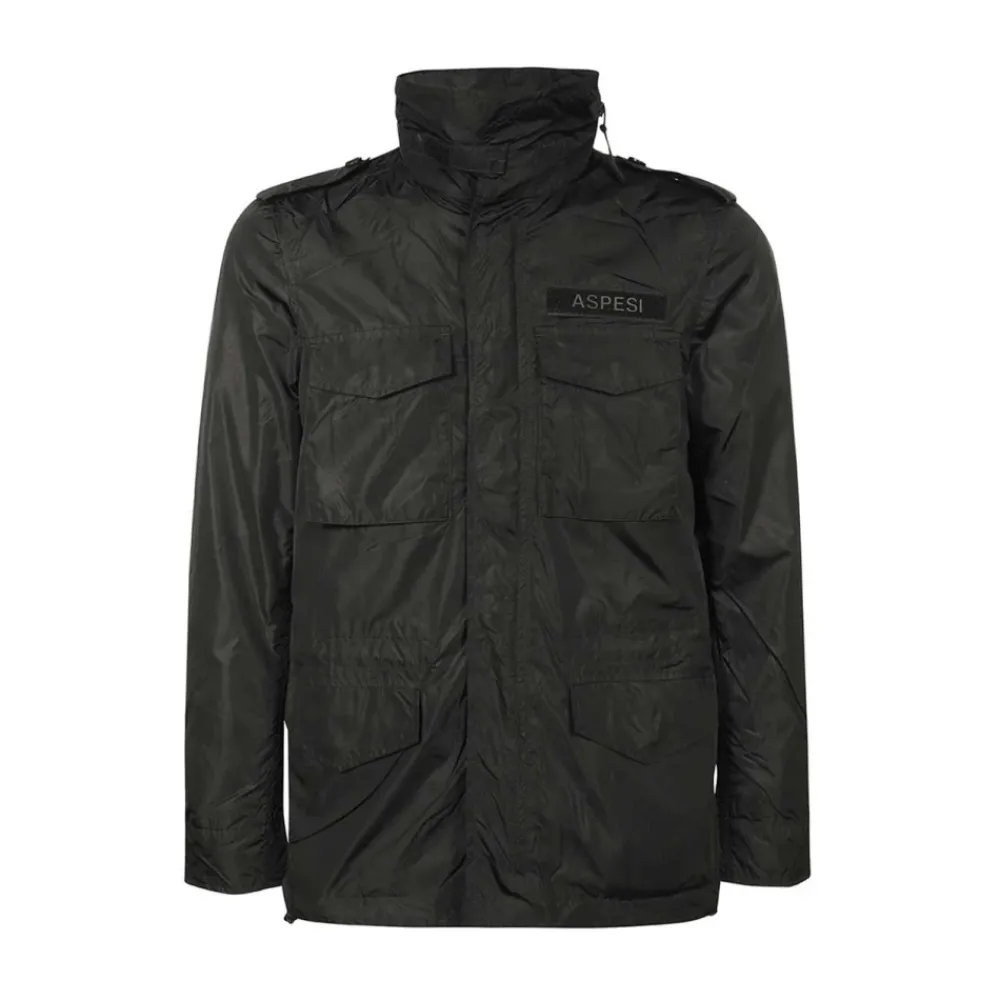 Jakker^Aspesi Multi-pocket Nylon Jakke Sort