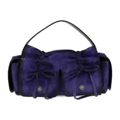 Tasker|Håndtasker<Acne Studios Multipocket Suede Shoulder Bag Lilla