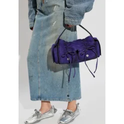 Tasker|Håndtasker<Acne Studios Multipocket Suede Shoulder Bag Lilla