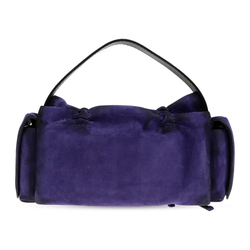 Tasker|Håndtasker<Acne Studios Multipocket Suede Shoulder Bag Lilla