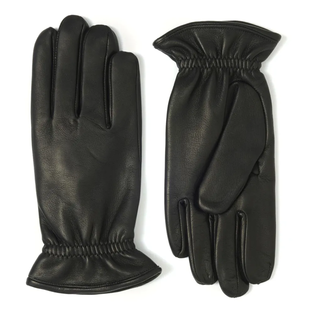 Handsker<Orciani Nappa Flake læderhandsker Sort