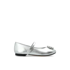 Ballerinasko<Dolce & Gabbana Nappa Læder Ballerinasko med Broche Grå