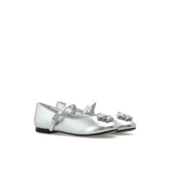 Ballerinasko<Dolce & Gabbana Nappa Læder Ballerinasko med Broche Grå