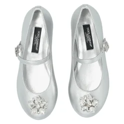 Ballerinasko<Dolce & Gabbana Nappa Læder Ballerinasko med Broche Grå