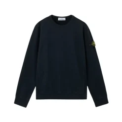 Sweatshirts<Stone Island Navy Blue Crewneck Sweatshirt Blå