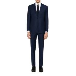 Jakkesæt^Canali Navy Blue Suit with Front Button Blå