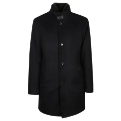 Frakker^Moorer Navy Bond-Fur-Le Coat Sort