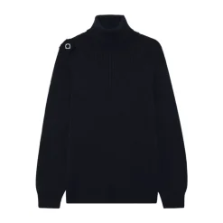 Strik<MA.STRUM Navy Roll Neck Strik Sweater Blå