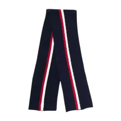 Halstørklæde<Moncler Navy Tørklæde med Farverigt Mønster Blå