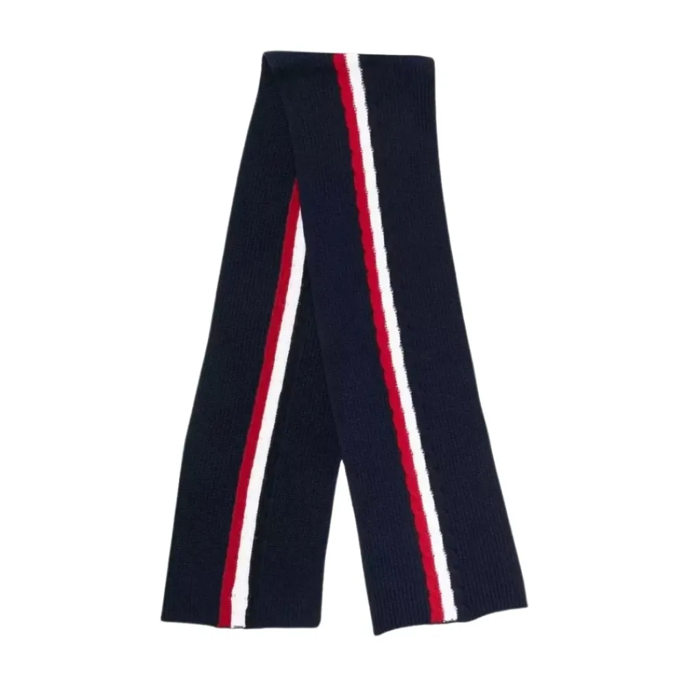 Halstørklæde<Moncler Navy Tørklæde med Farverigt Mønster Blå